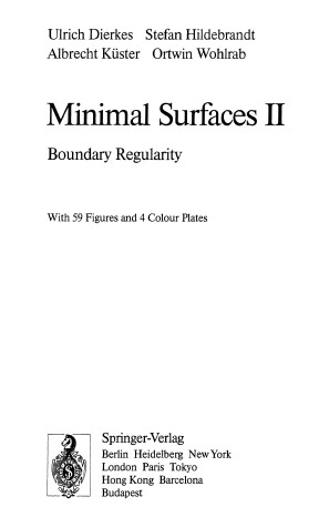 Cover of Minimal Surfaces I