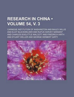 Book cover for Research in China (Volume 54, V. 3)