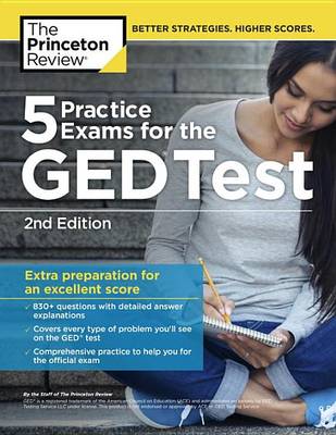 Book cover for 5 Practice Exams for the GED Test, 2nd Edition