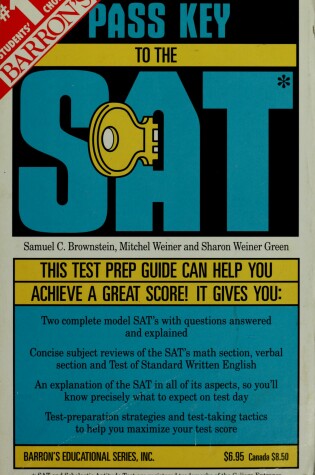 Cover of Barron's Pass Key to the SAT, Scholastic Aptitude Test