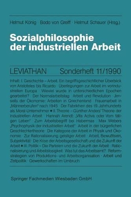 Cover of Sozialphilosophie Der Industriellen Arbeit