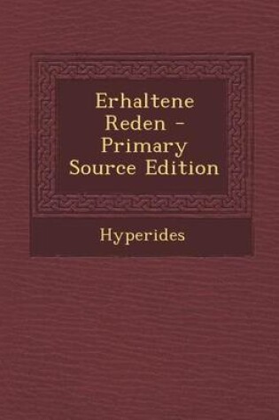 Cover of Erhaltene Reden