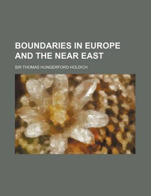 Book cover for Boundaries in Europe and the Near East