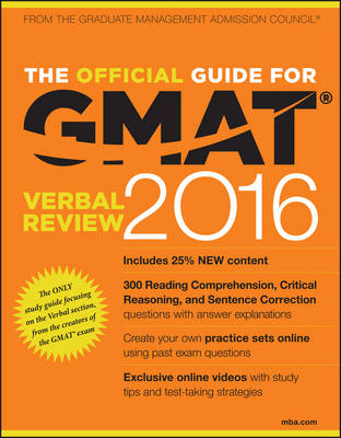 Book cover for The Official Guide for GMAT Verbal Review 2016 with Online Question Bank and Exclusive Video
