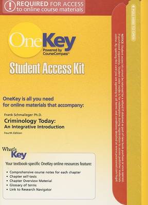 Book cover for OneKey Premium CourseCompass, Student Access Kit, Criminology Today