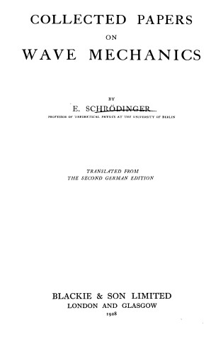 Cover of Collected Papers on Wave Mechanics