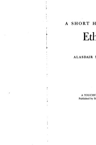 Cover of A Short History of Ethics