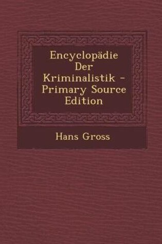 Cover of Encyclopadie Der Kriminalistik