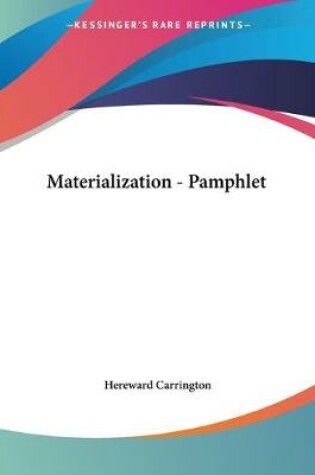 Cover of Materialization - Pamphlet