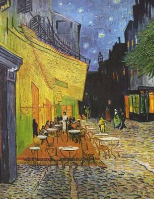 Book cover for Cafe Terrace at Night, Vincent Van Gogh. Blank Journal