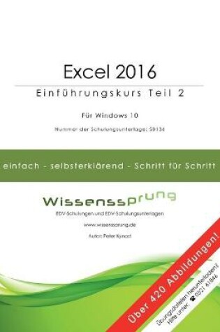 Cover of Excel 2016 - Einführungskurs Teil 2