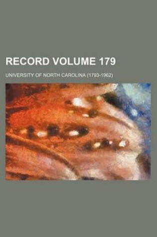 Cover of Record Volume 179