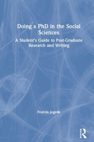 Cover of Doing a PhD in the Social Sciences