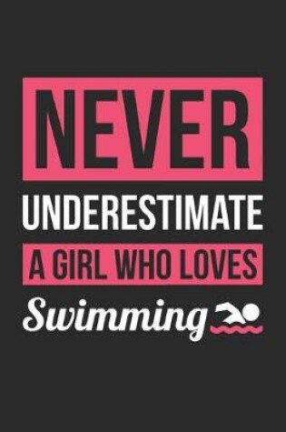 Cover of Never Underestimate A Girl Who Loves Swimming - Swimming Training Journal - Swimming Notebook - Gift for Swimmer