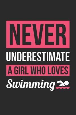 Book cover for Never Underestimate A Girl Who Loves Swimming - Swimming Training Journal - Swimming Notebook - Gift for Swimmer