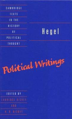 Book cover for Hegel: Political Writings