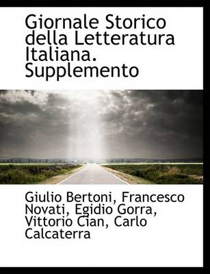 Book cover for Giornale Storico Della Letteratura Italiana. Supplemento