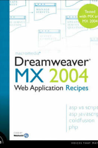 Cover of Macromedia Dreamweaver MX 2004 Web Application Recipes