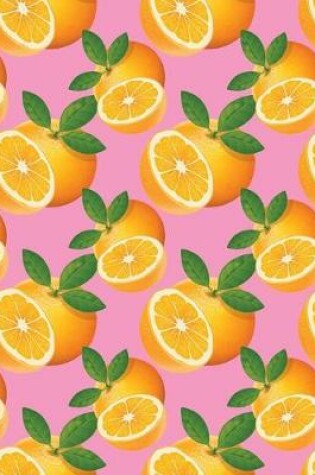Cover of Composition Notebook Orange Fruit Pattern Pink