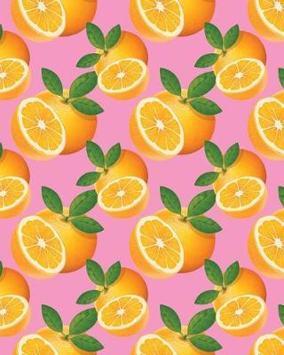 Book cover for Composition Notebook Orange Fruit Pattern Pink