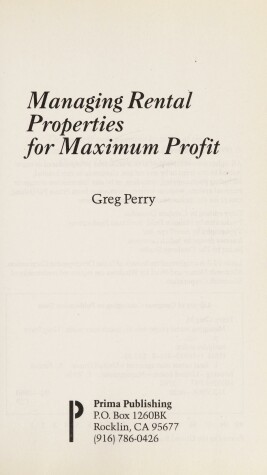 Book cover for Managing Rental Properties for Maximum Profit