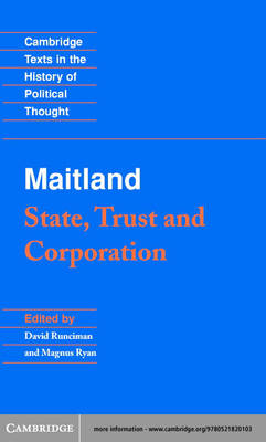 Book cover for Maitland: State, Trust and Corporation