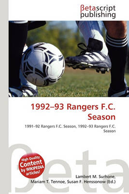 Book cover for 1992-93 Rangers F.C. Season