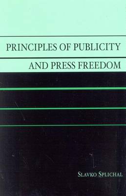 Cover of Principles of Publicity and Press Freedom