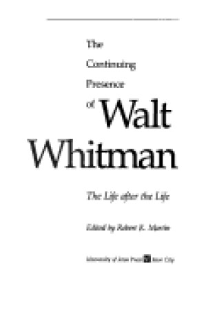 Cover of The Continuing Presence of Walt Whitman