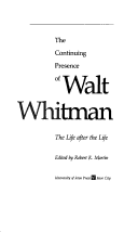 Book cover for The Continuing Presence of Walt Whitman