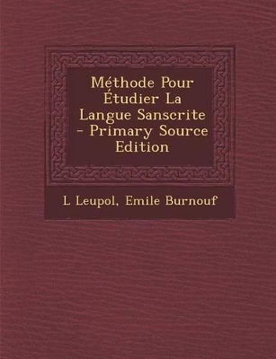 Book cover for Methode Pour Etudier La Langue Sanscrite