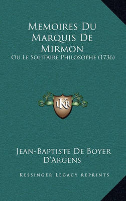 Book cover for Memoires Du Marquis de Mirmon