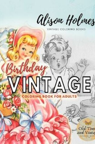 Cover of VINTAGE BIRTHDAY coloring book for adults