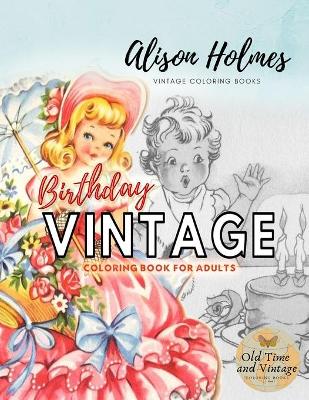 Cover of VINTAGE BIRTHDAY coloring book for adults