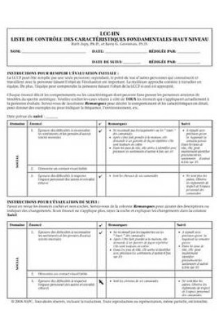 Cover of LCC-Hn Liste de Controle Des Caracteristiques Fondamentales-Haut-Niveau