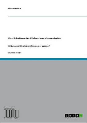 Book cover for Das Scheitern Der Foderalismuskommission