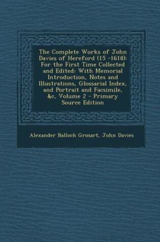 Cover of The Complete Works of John Davies of Hereford (15 -1618)