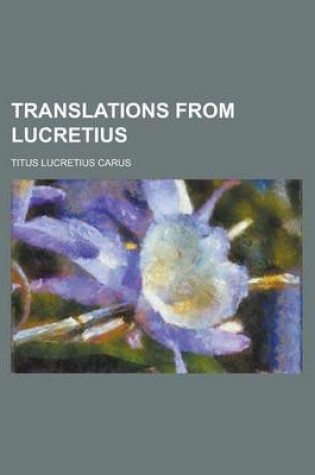 Cover of Translations from Lucretius