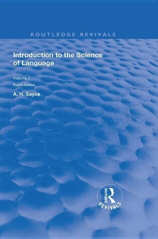 Cover of Introduction to the Science of Language