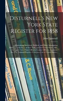 Book cover for Disturnell's New York State Register for 1858