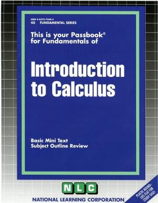 Book cover for INTRODUCTION TO CALCULUS