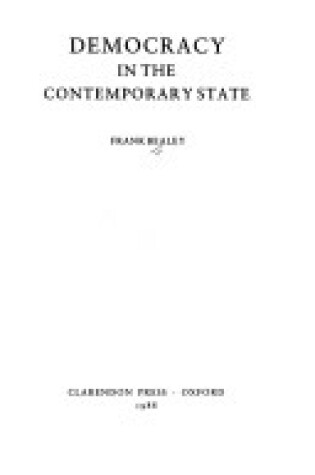 Cover of Democracy in the Contemporary State