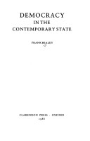 Book cover for Democracy in the Contemporary State