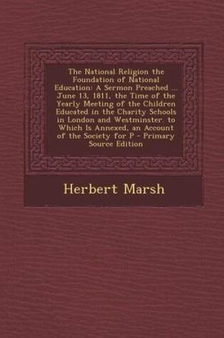 Cover of The National Religion the Foundation of National Education