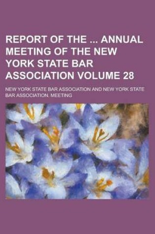 Cover of Report of the Annual Meeting of the New York State Bar Association Volume 28