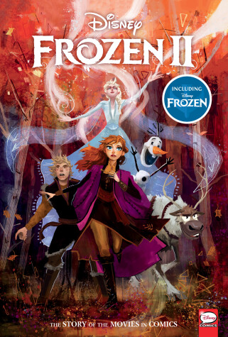 Book cover for Disney Frozen and Frozen 2: The Story of the Movies in Comics