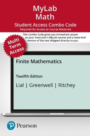 Cover of Mylab Math with Pearson Etext -- Combo Access Card -- For Finite Mathematics-- 24 Months