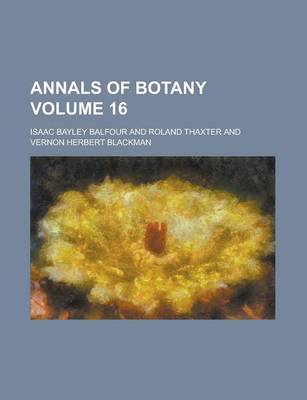 Book cover for Annals of Botany Volume 16