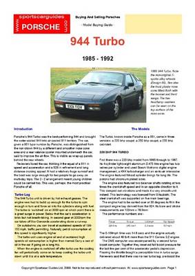 Book cover for Porsche 944 Turbo Buyers' Guide