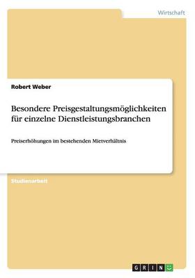 Book cover for Besondere Preisgestaltungsm�glichkeiten f�r einzelne Dienstleistungsbranchen